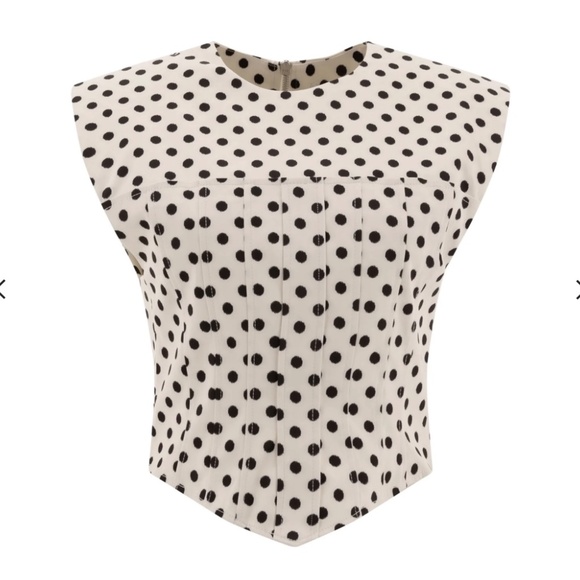 Ganni polka-dot satin corset blouse (EU 38) - Picture 3 of 3